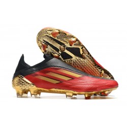adidas X Speedflow+ FG News Vivid Red Gold Metallic Core Black