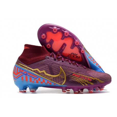 Nike Zoom Mercurial Superfly IX Elite AG KM Dark Beetroot Mtlc Vivid Gold
