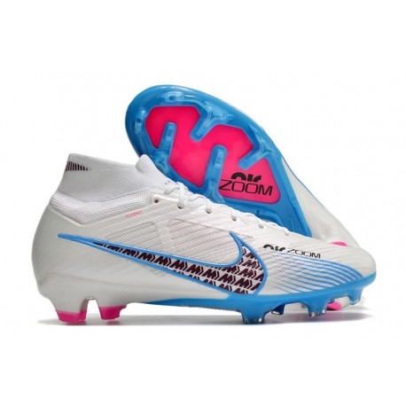 Nike Zoom Mercurial Superfly IX Elite AG White Blue