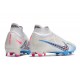 Nike Zoom Mercurial Superfly IX Elite AG White Blue
