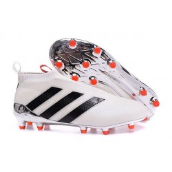 New 2016 Men's adidas ACE 16+ Purecontrol FG Soccer Cleats White Black