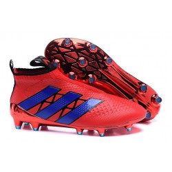 New 2016 Men's adidas ACE 16+ Purecontrol FG Soccer Cleats Red Purple