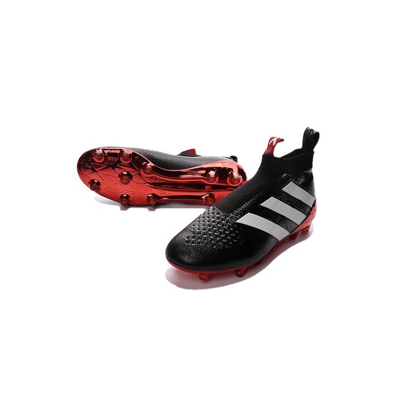 New 2016 Men's adidas ACE 16+ Purecontrol FG Soccer Cleats Black White Red