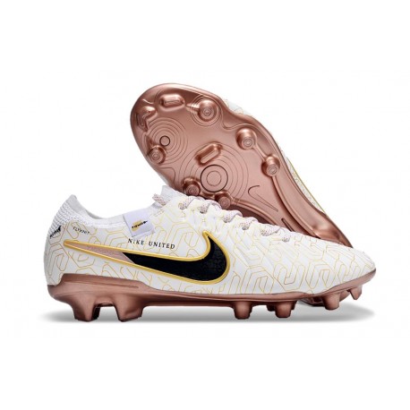 Nike Tiempo Legend 10 Elite FG Shoes White Gold Black
