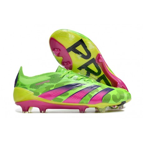 adidas Predator Elite FG Low Generation Pred - Solar Green Shock Pink Lucid Lemon