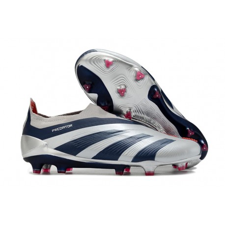 adidas Predator Elite Laceless FG Silver Navy Blue