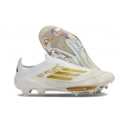 adidas F50 + FG LL Soccer Cleat Ftwr White Gold Met