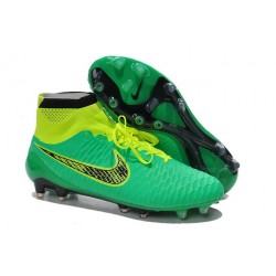 High Top Nike Magista Obra FG ACC Soccer Cleats Green Black
