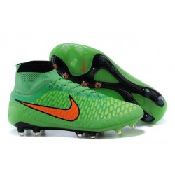 High Top Nike Magista Obra FG ACC Soccer Cleats Green Orange