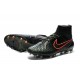 High Top Nike Magista Obra FG ACC Soccer Cleats Black Green Crimson