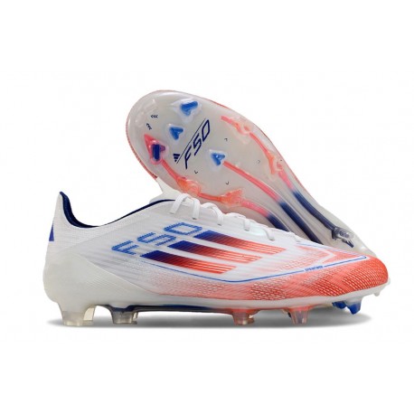 adidas F50 Elite FG Cleats Advancement - White Solar Red Lucid Blue