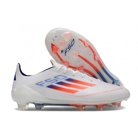 adidas F50 Elite FG Cleats White Red Blue