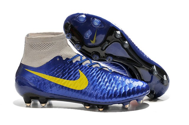 blue and yellow football cleats