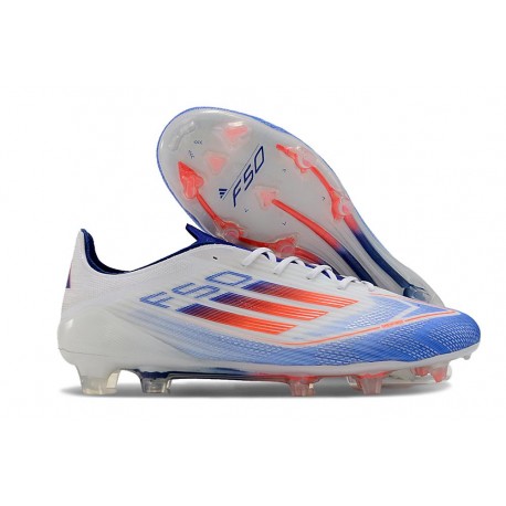 adidas F50 Elite FG Cleats White Blue Red