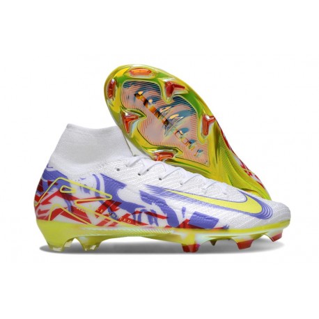 Nike Mercurial Superfly 10 Elite FG White Yellow Pueple Red