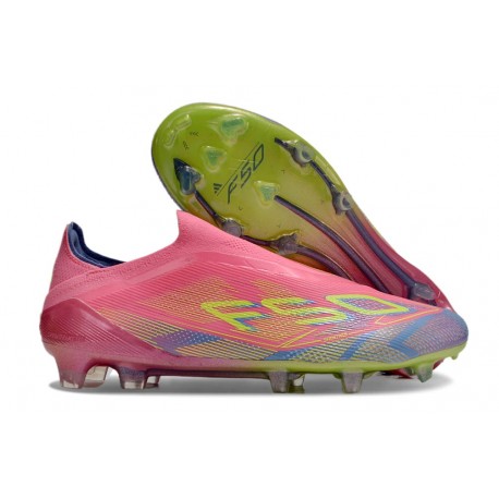 adidas F50 Elite Laceless FG Boot Pink Yellow Purple