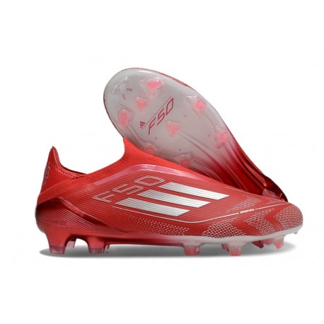 adidas F50 Elite Laceless FG Boot Red Silver
