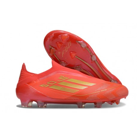 adidas F50 Elite Laceless FG Boot Solar Red Gold Met Bright Red