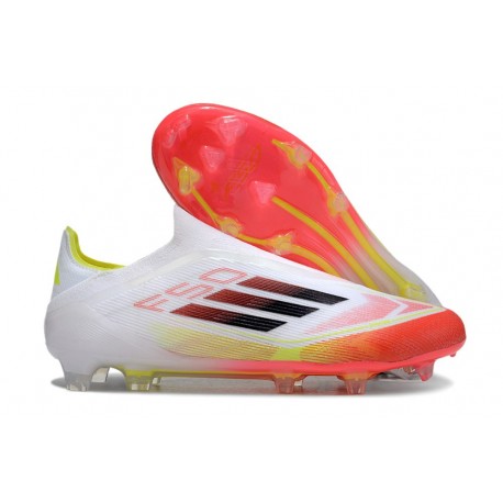 adidas F50 Elite Laceless FG Boot White Black Solar Yellow
