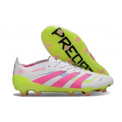 adidas Predator Elite L FG White Lucid Pink Lucid Lemon