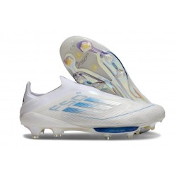 adidas F50 + FG LL Soccer Cleat White Pearl Met. Blue
