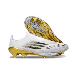 adidas F50 + FG LL Soccer Cleat White Core Black Met Gold