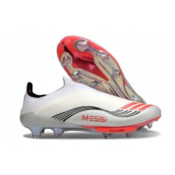 adidas F50 + FG LL Soccer Cleat Ftwr White Lucid Red Silver Met.