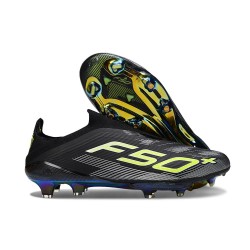 adidas F50 + FG LL Soccer Cleat Core Black Iron Met. Lucid Lemon