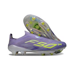adidas F50 + FG LL Soccer Cleat Purple Rush Lucid Lemon