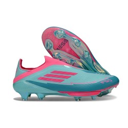 adidas F50 + FG LL Soccer Cleat X MESSI Flash Aqua Lucid Pink Lucid Cyan