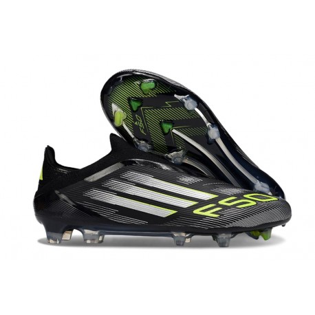 adidas F50 Elite Laceless FG Cleats Black White Yellow