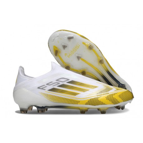 adidas F50 Elite Laceless FG Cleats White Yellow