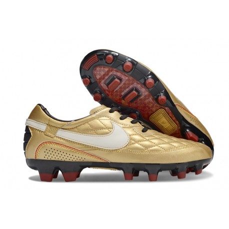 Nike Tiempo Legend X Elite Leather FG Boots R10 Gold White
