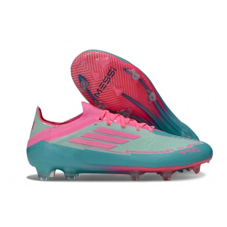 adidas F50 Elite FG Cleats X MESSI Flash Aqua Lucid Pink Lucid Cyan