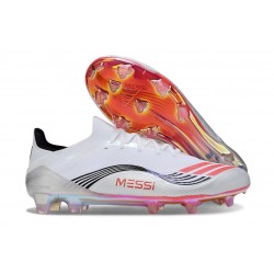 adidas F50 Elite FG Cleats X MESSI Ftwr White Lucid Red Silver Met.