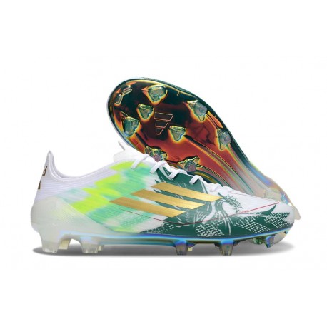 adidas F50 Elite Firm Ground Boots White Green Gold