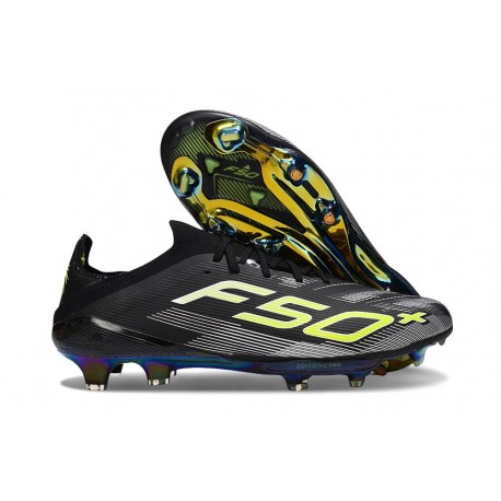 New adidas F50 + FG Core Black Iron Met. Lucid Lemon
