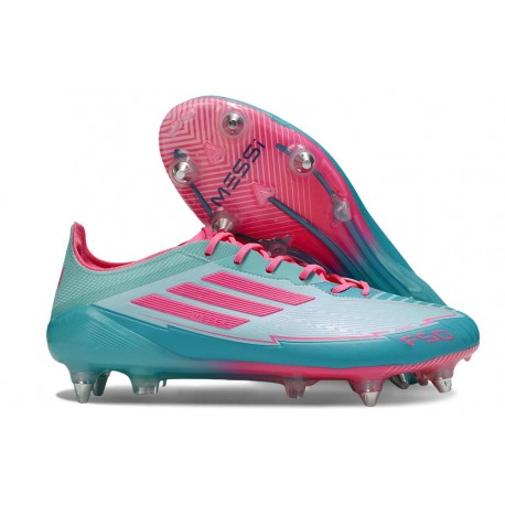 adidas F50 Elite SG New Soccer Cleats X MESSI Flash Aqua Lucid Pink Lucid Cyan