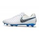 Nike Tiempo Legend 10 Elite Grass Cleat White Gray Blue