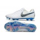 Nike Tiempo Legend 10 Elite Grass Cleat White Gray Blue