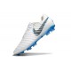 Nike Tiempo Legend 10 Elite Grass Cleat White Gray Blue