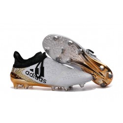 Top adidas X 16+ Purechaos FG Football Cleats White Black Gold