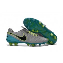 New 2016 Nike Tiempo Legend 6 FG Leather Football Cleats White Blue Black