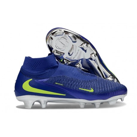Nike Phantom 6 High Elite FG Cleat Blue Yellow