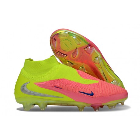 Nike Phantom 6 High Elite FG Cleat Pink Yellow