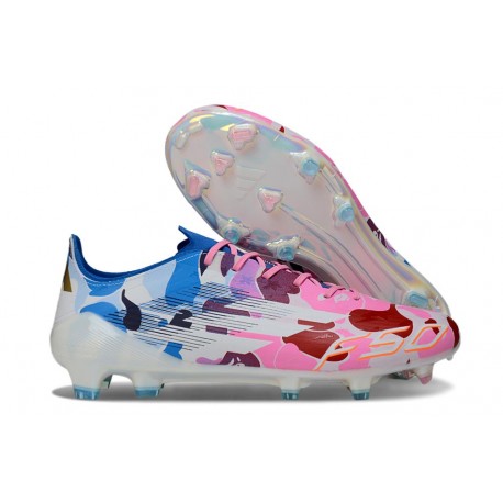 adidas F50 Elite Firm Ground Boots White Pink Blue