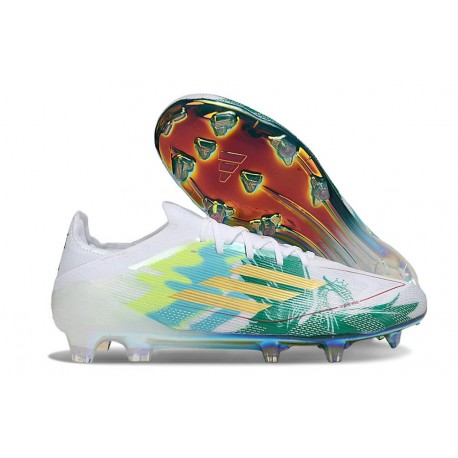 adidas F50 Elite Firm Ground Boots White Green Golden