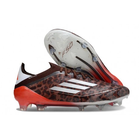 adidas F50 Elite Firm Ground Boots Leopard Silver Red