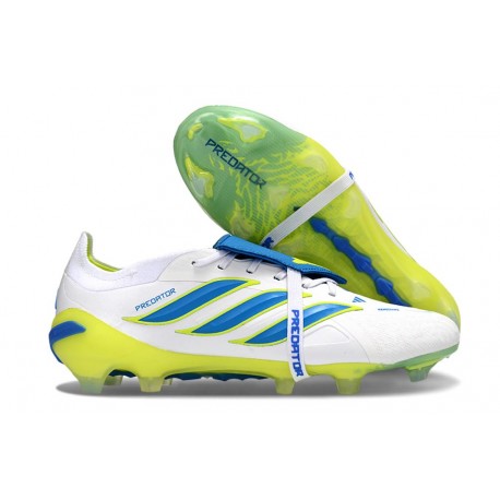 adidas Predator 26 Elite Tongue FG Boots White Blue Yellow