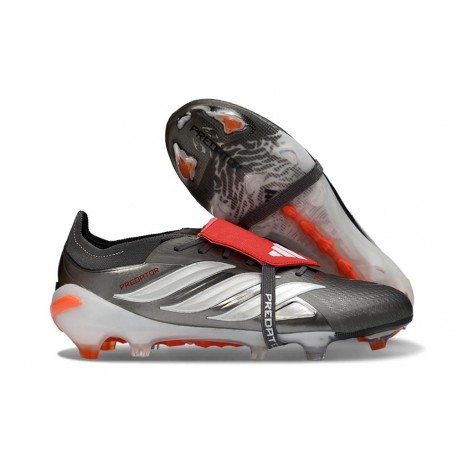 adidas Predator 26 Elite Tongue FG Boots Iron Metal White Lucid Red